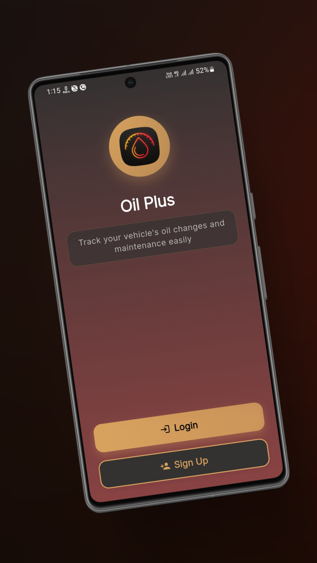 AI Oil Plus & Car Care App Dashboard
