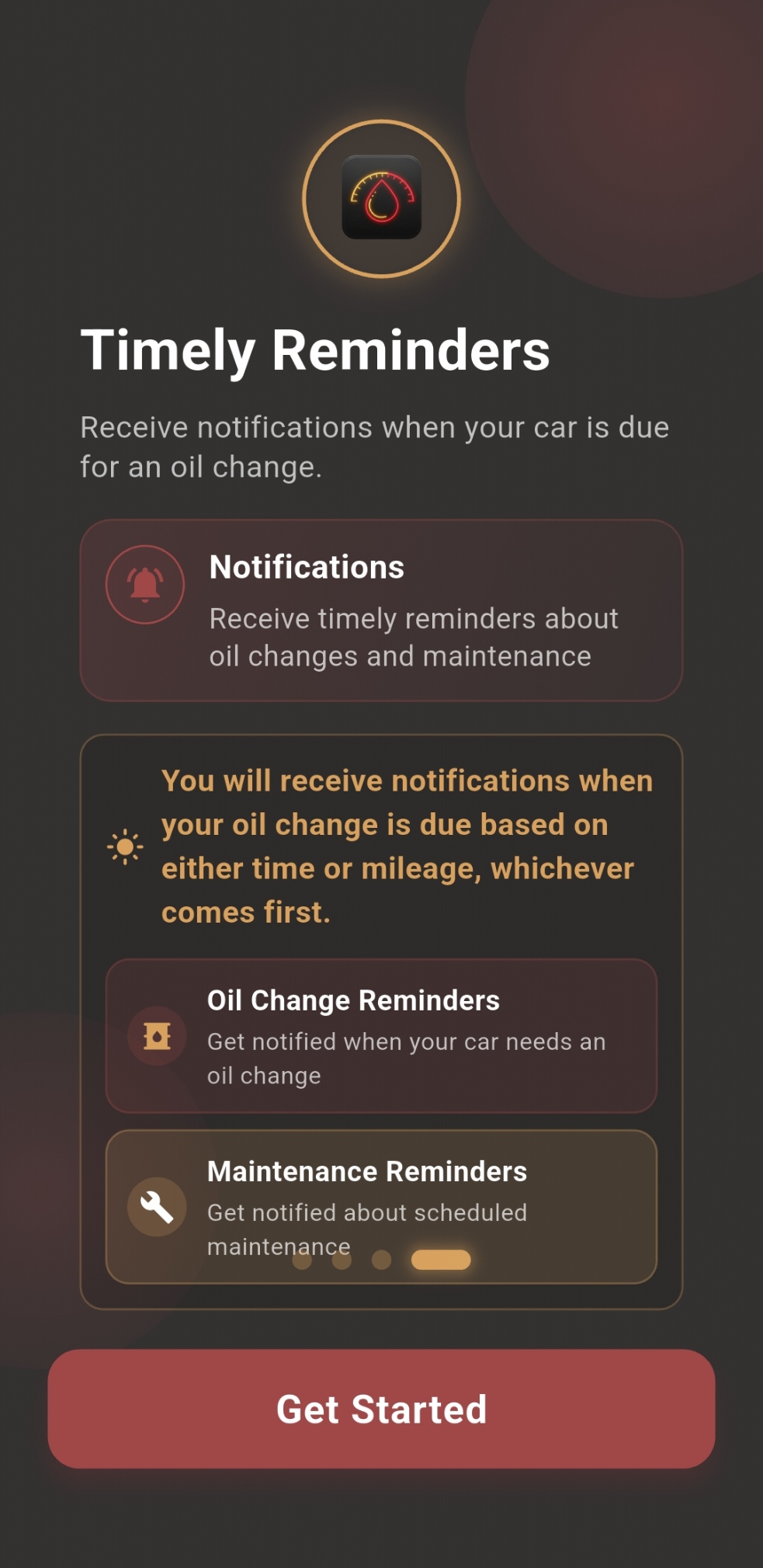 Screenshot Maintenance History